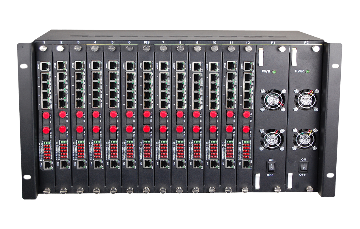 飞畅科技-4U 17槽位机框（2光2电）