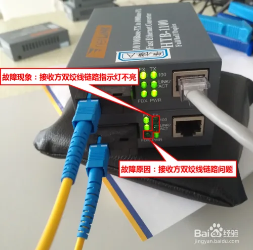 单模单纤光纤收发器指示灯及故障问题详解技术图示3