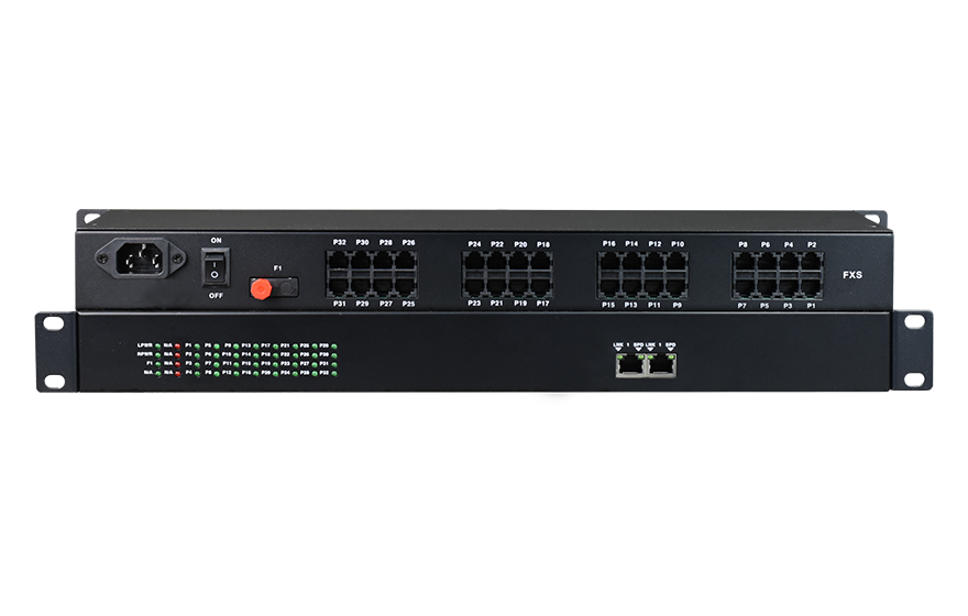 飞畅科技-32路电话（RJ11）+2路千兆以太网 电话光端机