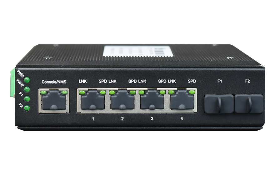 飞畅科技-非网管 工业级2光4电千兆级联式交换机