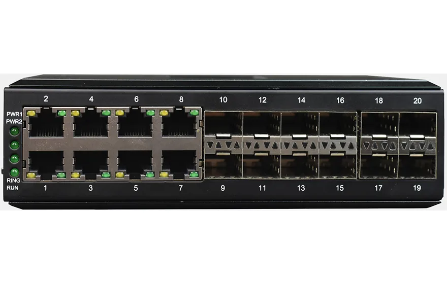 飞畅科技-工业级 管理型8路千兆电+12路千兆