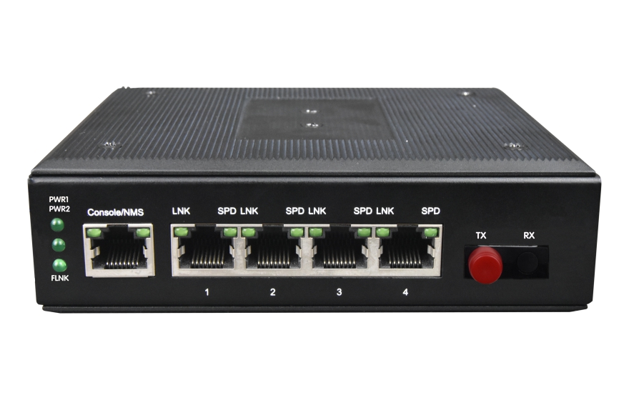 飞畅科技-网管型 工业级4路百兆电 物理隔离收发器