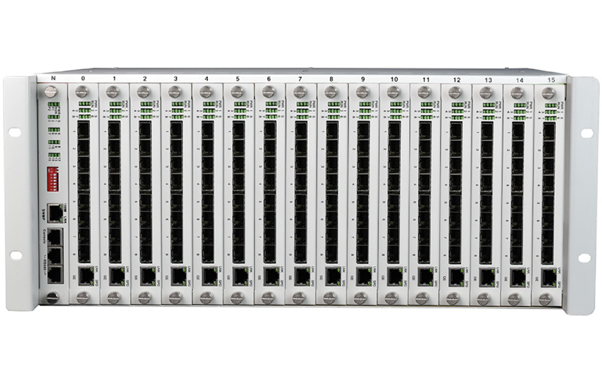飞畅科技-4U网管型 128个光方向千兆光纤收发器机框