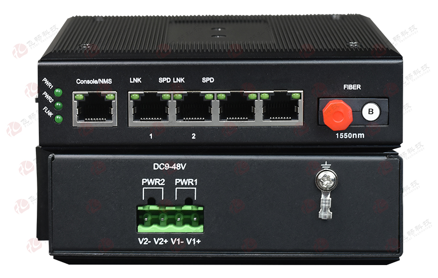 飞畅科技-工业级2路千兆以太网 光纤收发器