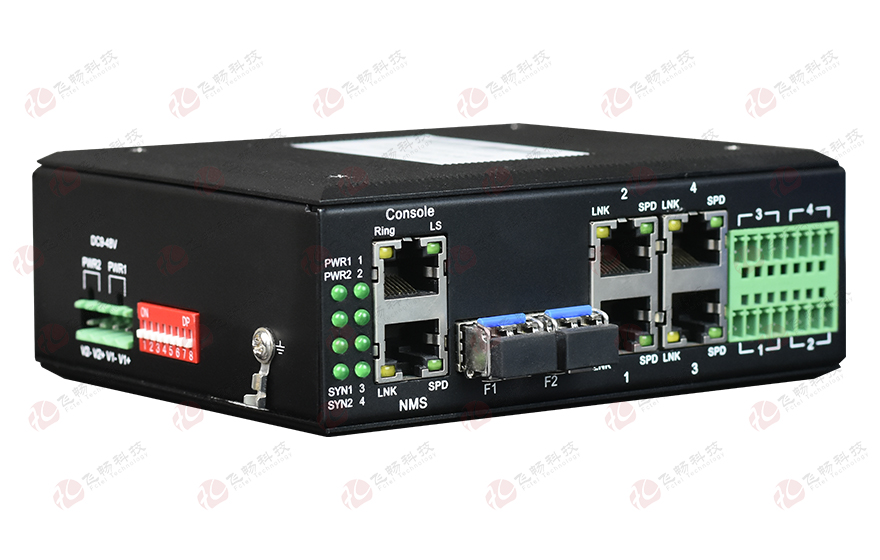 飞畅科技-工业轨式4百兆电 2千兆光环网交换机
