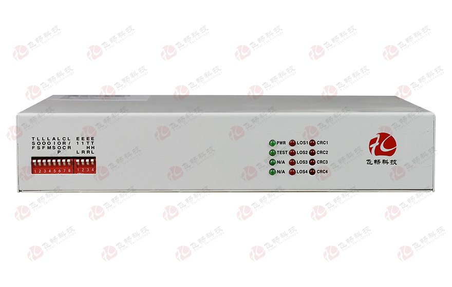 飞畅科技-4E1转3FE+1路console网管（桌面式） 协议转换器