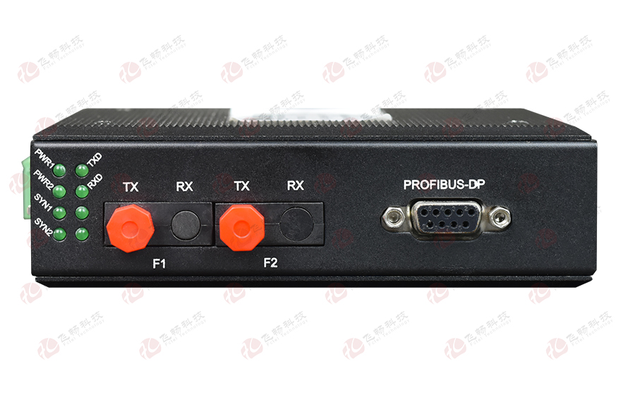 飞畅科技-工业轨式 环网型1路Profibus-DP光端机 点对点光猫