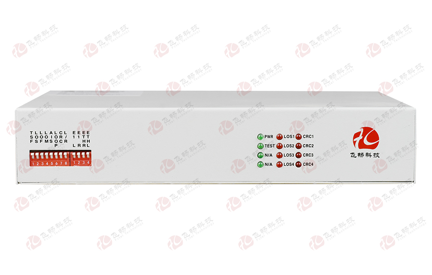 飞畅科技-4E1转1路光以太协议转换器
