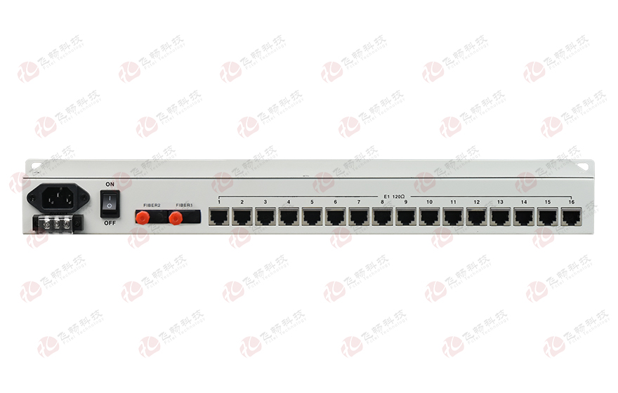 飞畅科技-16E1+8xFE(物理隔离)1+1光备份 PDH光端机