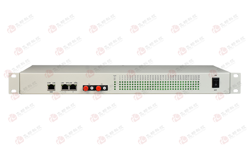飞畅科技-19英寸机架式 128路开关量（带LED指示） 光端机