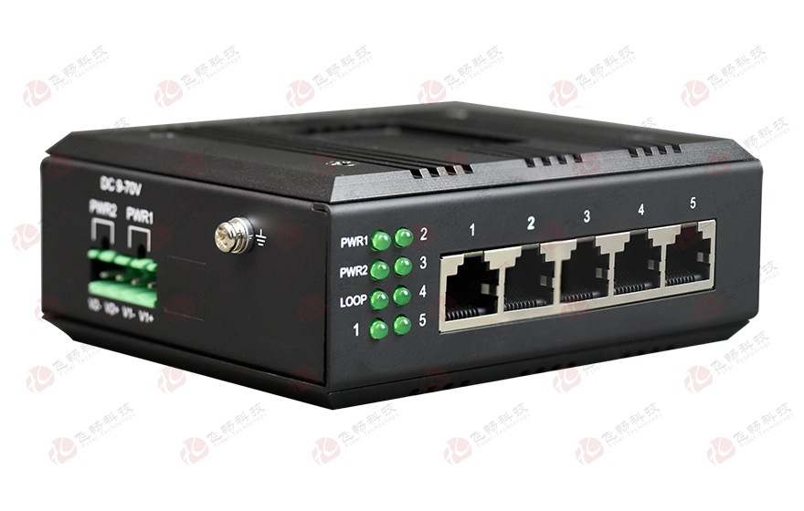 飞畅科技-mini工业轨式5路千兆电交换机