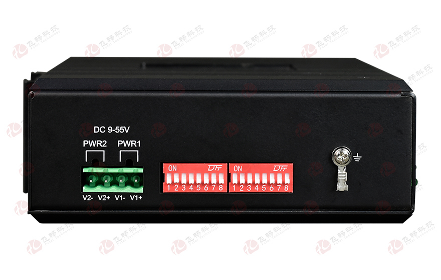 飞畅科技-工业轨式 32路开关量(1+1光纤备份)光端机