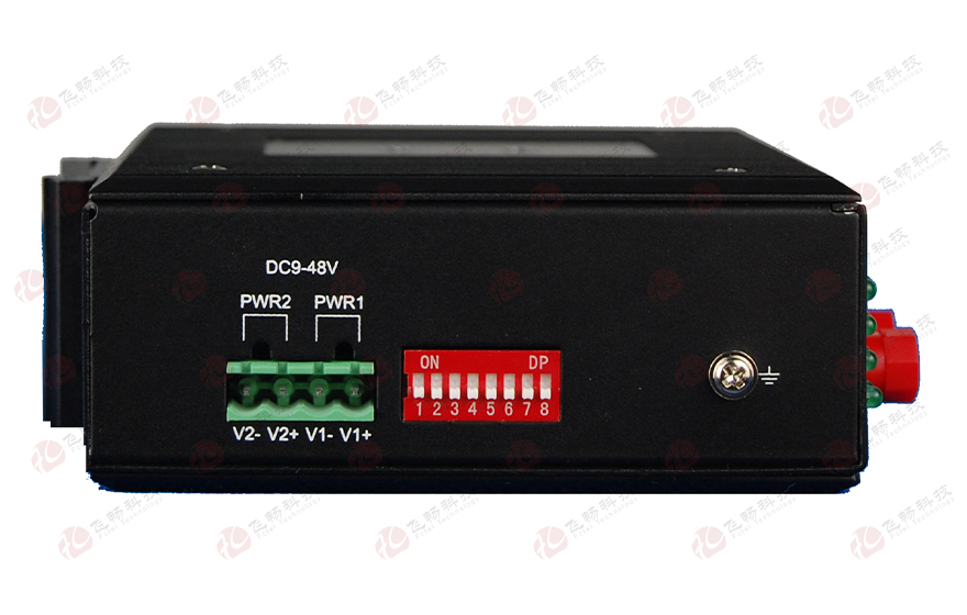 飞畅科技-工业轨式1-14路开关量（带1路告警输出）光端机