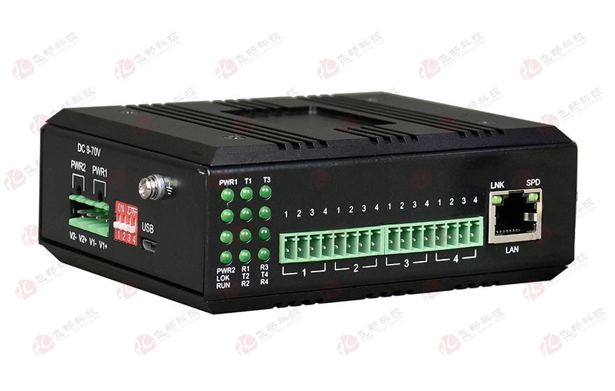飞畅科技-工业轨式 1-8路4-20mA 模拟量 以太网服务器