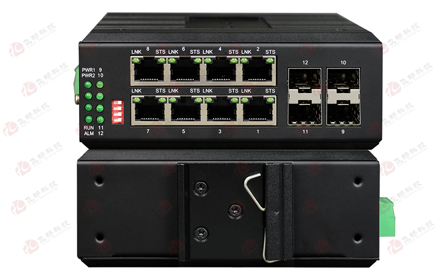 飞畅科技-环网型 8千兆电口+4路千兆光口 交换机