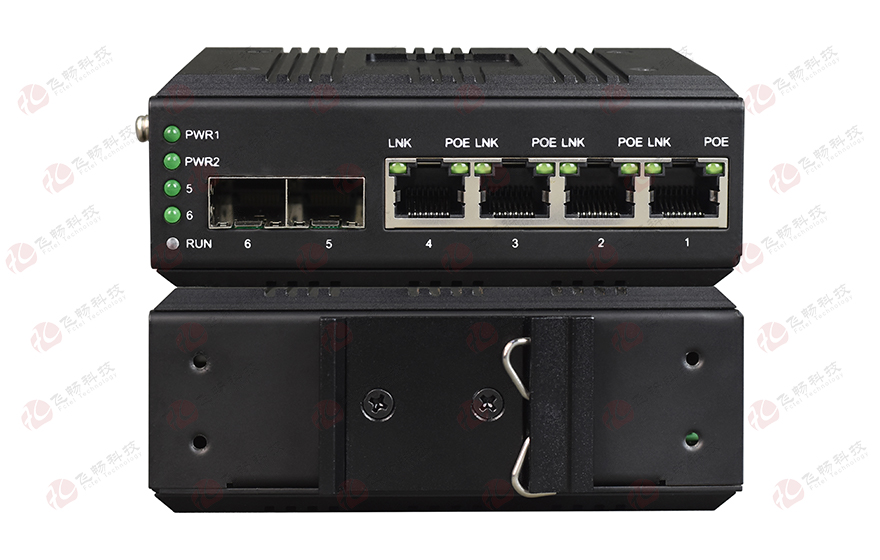 飞畅科技-mini工业轨式 管理型带RSTP环网 2光4电