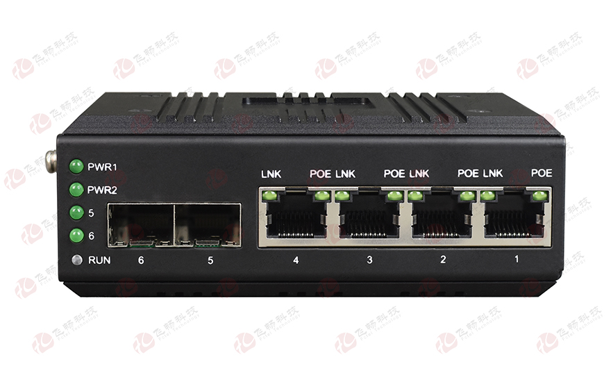 飞畅科技-mini工业轨式 管理型带RSTP环网 2光4电