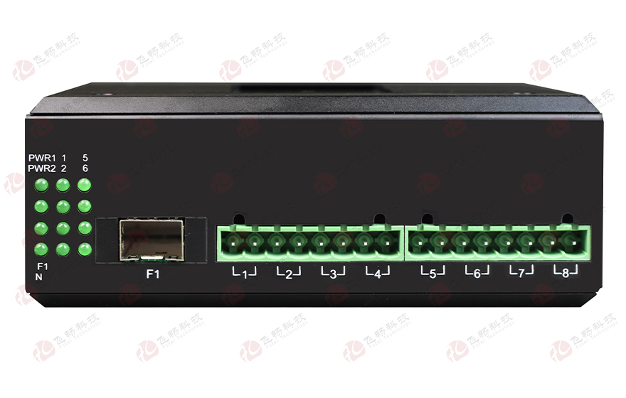 飞畅科技-工业轨式 1-8路 开关量(支持AC220V 10A)光端机