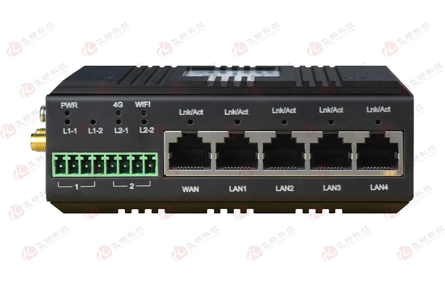 飞畅科技-4xLan+1xWan+2路串口 4G路由器