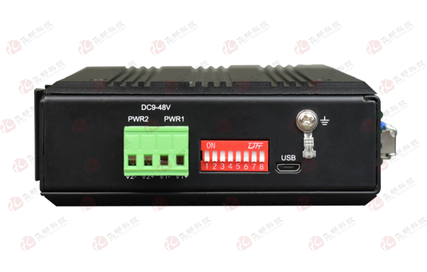 飞畅科技-工业轨式1-8路DI/DO/AI/AO开关量模拟量服务器(带1光1电交换口)