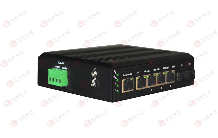 飞畅科技-网管型 工业级4路千兆电 物理隔离收发器