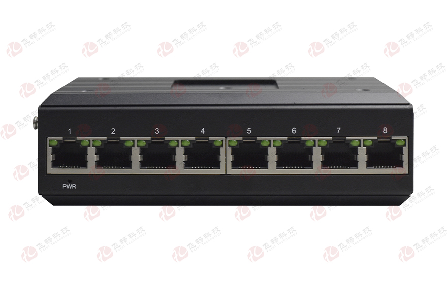 飞畅科技-工业轨式8路百兆电交换机