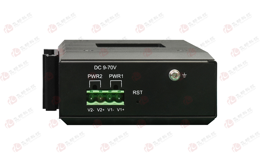 飞畅科技-工业轨式2路串口／4路开关量+4路百兆电 光端机