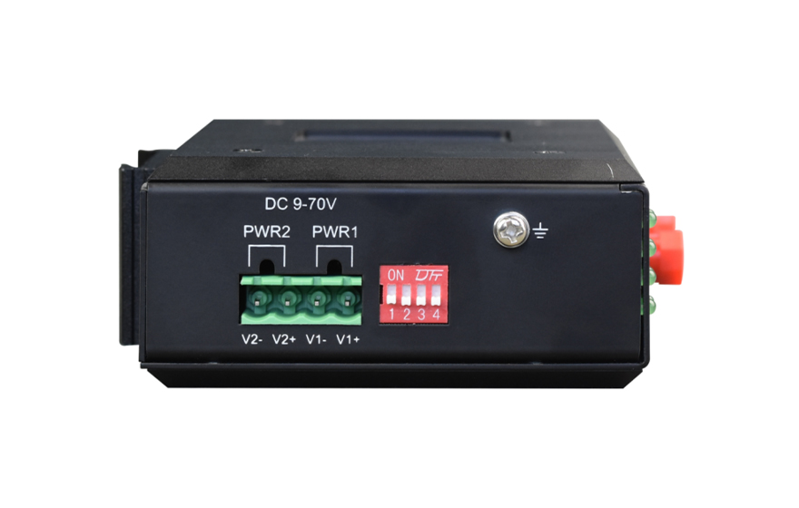 飞畅科技-工业轨式 4路模拟量+开关量+串口 混合光端机 （带断纤保持功能）