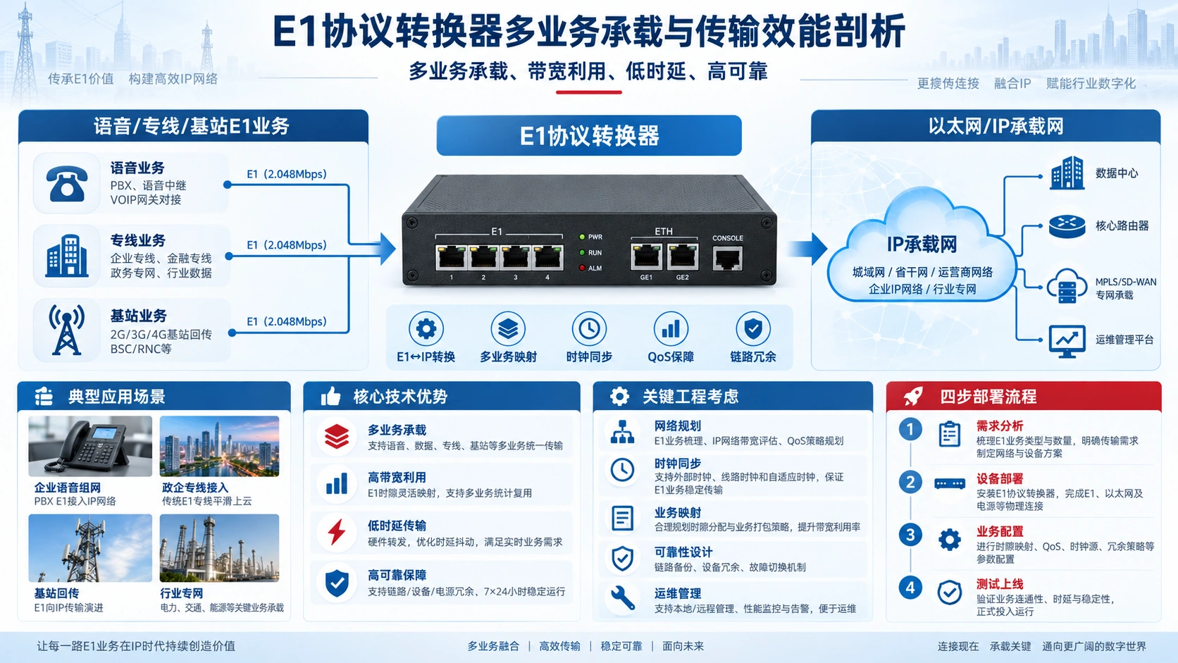 E1 协议转换器多业务承载与传输效能剖析